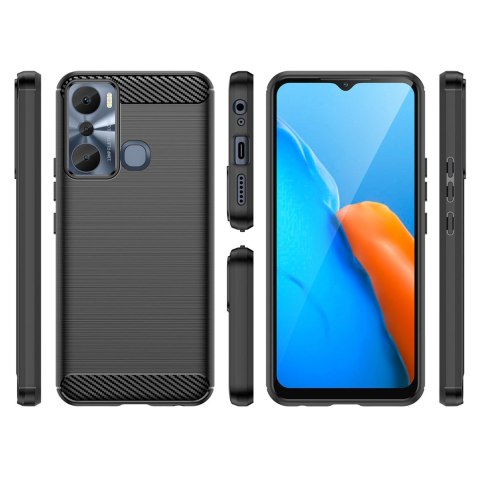 Carbon Case etui do Infinix Hot 20i elastyczny silikonowy karbonowy pokrowiec czarne Carbon Case etui do Infinix Hot 20i elastyczny silikonowy karbonowy pokrowiec czarne