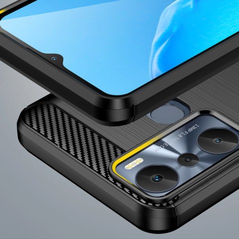 Carbon Case etui do Infinix Hot 20i elastyczny silikonowy karbonowy pokrowiec czarne Carbon Case etui do Infinix Hot 20i elastyczny silikonowy karbonowy pokrowiec czarne