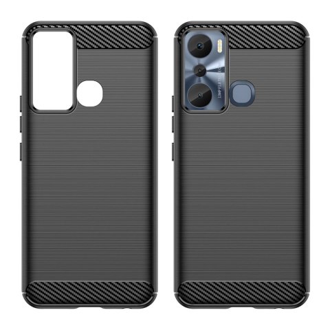Carbon Case etui do Infinix Hot 20i elastyczny silikonowy karbonowy pokrowiec czarne Carbon Case etui do Infinix Hot 20i elastyczny silikonowy karbonowy pokrowiec czarne