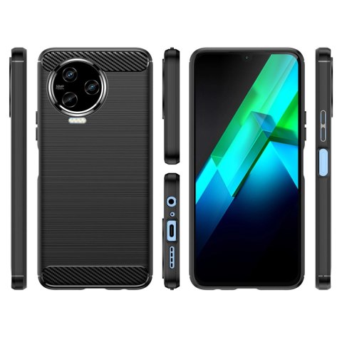Carbon Case etui do Infinix Note 12 (2023) / Infinix Note 12 Pro elastyczny silikonowy karbonowy pokrowiec czarne Carbon Case etui do Infinix Note 12 (2023) / Infinix Note 12 Pro elastyczny silikonowy karbonowy pokrowiec czarne