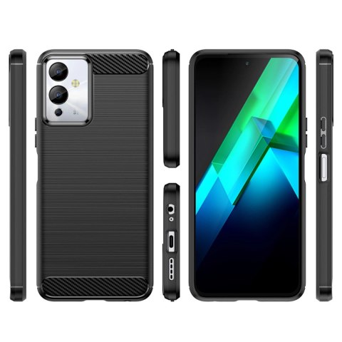 Carbon Case etui do Infinix Note 12i elastyczny silikonowy karbonowy pokrowiec czarne Carbon Case etui do Infinix Note 12i elastyczny silikonowy karbonowy pokrowiec czarne