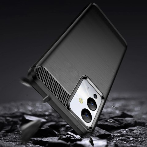 Carbon Case etui do Infinix Note 12i elastyczny silikonowy karbonowy pokrowiec czarne Carbon Case etui do Infinix Note 12i elastyczny silikonowy karbonowy pokrowiec czarne