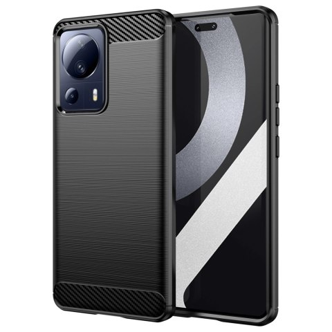 Carbon Case etui do Xiaomi 13 Lite elastyczny silikonowy karbonowy pokrowiec czarne Carbon Case etui do Xiaomi 13 Lite elastyczny silikonowy karbonowy pokrowiec czarne