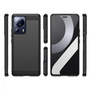 Carbon Case etui do Xiaomi 13 Lite elastyczny silikonowy karbonowy pokrowiec czarne