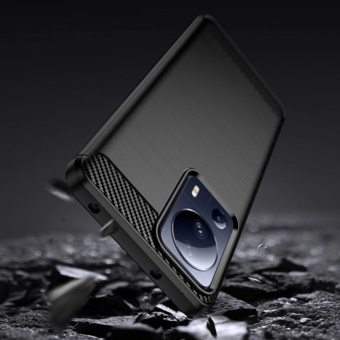 Carbon Case etui do Xiaomi 13 Lite elastyczny silikonowy karbonowy pokrowiec czarne Carbon Case etui do Xiaomi 13 Lite elastyczny silikonowy karbonowy pokrowiec czarne