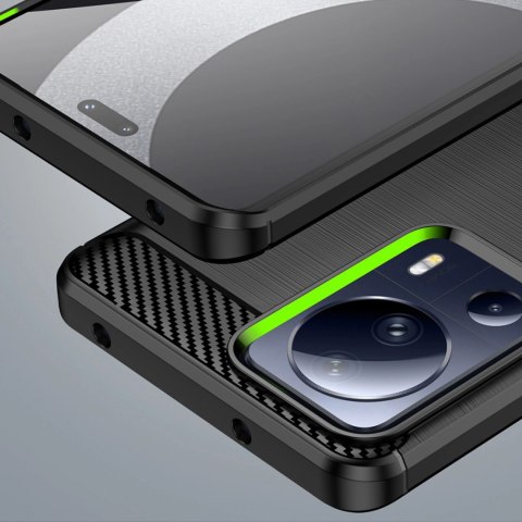 Carbon Case etui do Xiaomi 13 Lite elastyczny silikonowy karbonowy pokrowiec czarne Carbon Case etui do Xiaomi 13 Lite elastyczny silikonowy karbonowy pokrowiec czarne