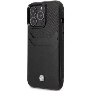 Etui BMW Leather Card Slot na iPhone 14 Pro Max - czarne