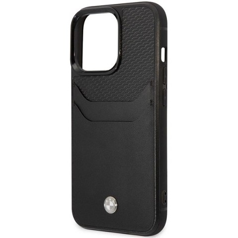 Etui BMW Leather Card Slot na iPhone 14 Pro Max - czarne Etui BMW Leather Card Slot na iPhone 14 Pro Max - czarne