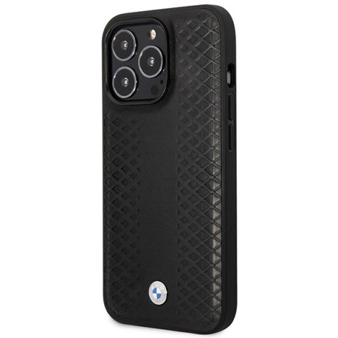 Etui BMW Leather Diamond Pattern MagSafe na iPhone 14 Pro - czarne Etui BMW Leather Diamond Pattern MagSafe na iPhone 14 Pro - czarne