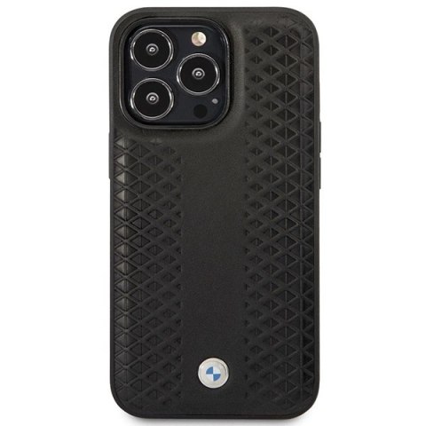 Etui BMW Leather Diamond Pattern MagSafe na iPhone 14 Pro - czarne Etui BMW Leather Diamond Pattern MagSafe na iPhone 14 Pro - czarne