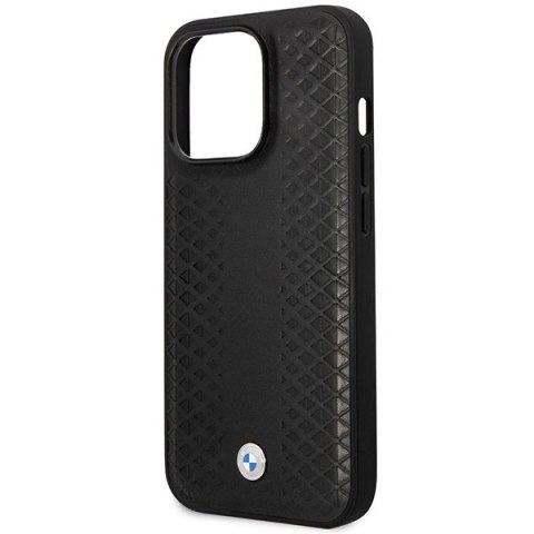 Etui BMW Leather Diamond Pattern MagSafe na iPhone 14 Pro - czarne Etui BMW Leather Diamond Pattern MagSafe na iPhone 14 Pro - czarne