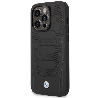 Etui BMW Leather Seats Pattern MagSafe na iPhone 14 Pro Max - czarne