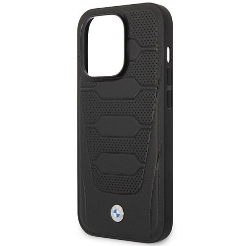 Etui BMW Leather Seats Pattern MagSafe na iPhone 14 Pro Max - czarne