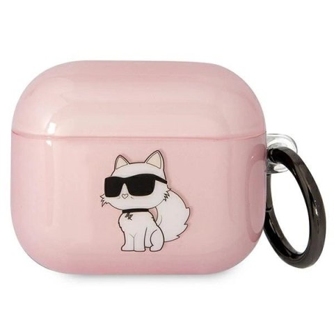 Etui Karl Lagerfeld Ikonik Choupette na AirPods 3 - różowe Etui Karl Lagerfeld Ikonik Choupette na AirPods 3 - różowe