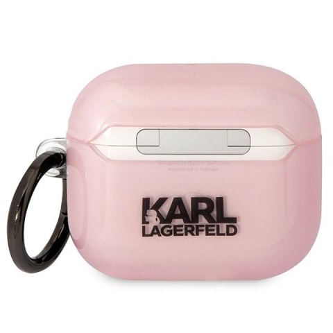 Etui Karl Lagerfeld Ikonik Choupette na AirPods 3 - różowe Etui Karl Lagerfeld Ikonik Choupette na AirPods 3 - różowe
