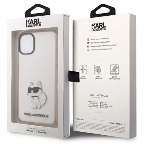 Etui Karl Lagerfeld Ikonik Choupette na iPhone 11 / Xr - różowe Etui Karl Lagerfeld Ikonik Choupette na iPhone 11 / Xr - różowe