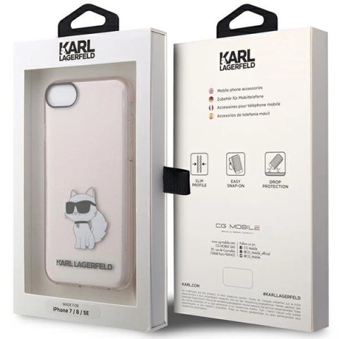 Etui Karl Lagerfeld Ikonik Choupette na iPhone 7 / 8 / SE 2020 / SE 2022 - różowe Etui Karl Lagerfeld Ikonik Choupette na iPhone 7 / 8 / SE 2020 / SE 2022 - różowe