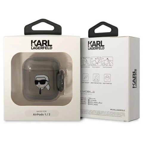 Etui Karl Lagerfeld Karl's Head na AirPods 1/2 - czarne
