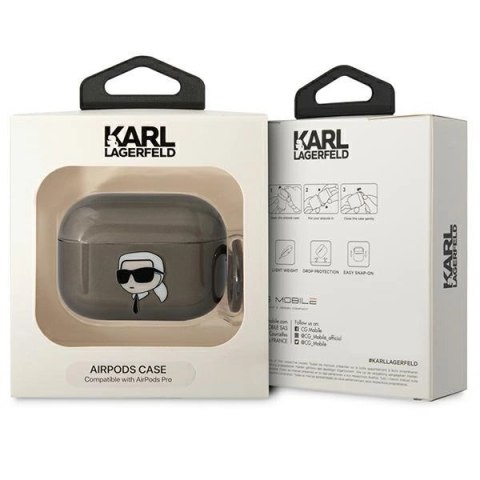 Etui Karl Lagerfeld Karl's Head na AirPods Pro 2 - czarne Etui Karl Lagerfeld Karl's Head na AirPods Pro 2 - czarne