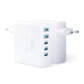 Ładowarka sieciowa 3mk Hyper Charger GaN 140W 3x USB-C 2x USB-A - biała