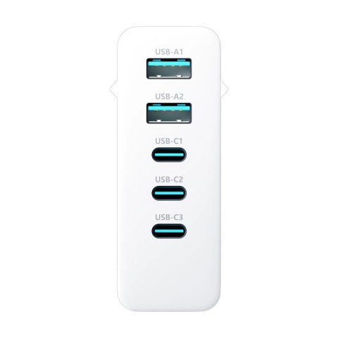 Ładowarka sieciowa 3mk Hyper Charger GaN 140W 3x USB-C 2x USB-A - biała
