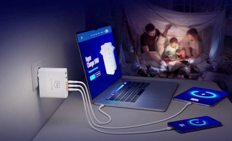 Ładowarka sieciowa 3mk Hyper Charger GaN 140W 3x USB-C 2x USB-A - biała