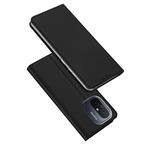 Dux Ducis Skin Pro etui do Xiaomi Redmi 11A / Poco C55 / Redmi 12C pokrowiec z klapką portfel na kartę podstawka czarne Dux Ducis Skin Pro etui do Xiaomi Redmi 11A / Poco C55 / Redmi 12C pokrowiec z klapką portfel na kartę podstawka czarne