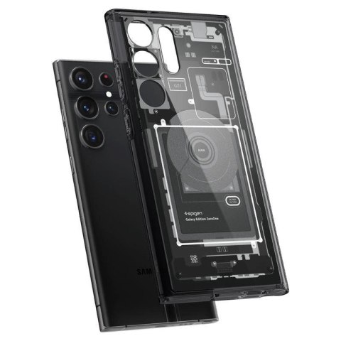 Etui Spigen Ultra Hybrid na Samsung Galaxy S23 Ultra - ciemnoszare (wzór Zero One) Etui Spigen Ultra Hybrid na Samsung Galaxy S23 Ultra - ciemnoszare (wzór Zero One)