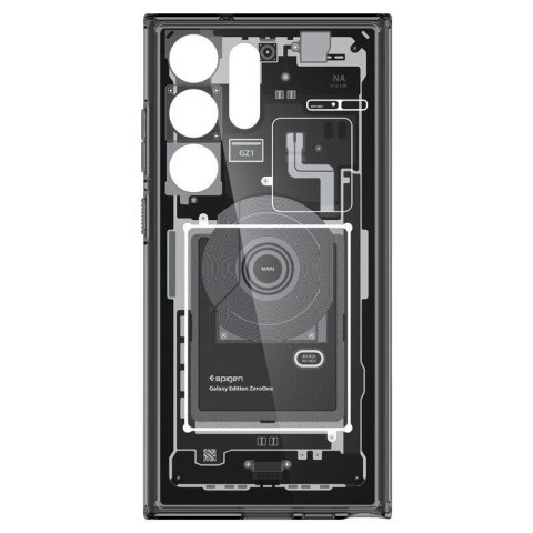 Etui Spigen Ultra Hybrid na Samsung Galaxy S23 Ultra - ciemnoszare (wzór Zero One) Etui Spigen Ultra Hybrid na Samsung Galaxy S23 Ultra - ciemnoszare (wzór Zero One)