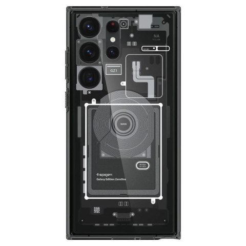Etui Spigen Ultra Hybrid na Samsung Galaxy S23 Ultra - ciemnoszare (wzór Zero One) Etui Spigen Ultra Hybrid na Samsung Galaxy S23 Ultra - ciemnoszare (wzór Zero One)