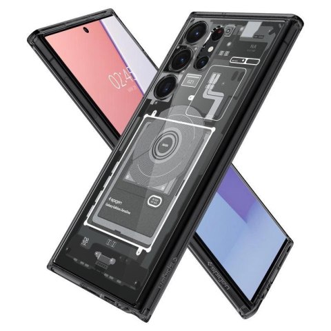 Etui Spigen Ultra Hybrid na Samsung Galaxy S23 Ultra - ciemnoszare (wzór Zero One) Etui Spigen Ultra Hybrid na Samsung Galaxy S23 Ultra - ciemnoszare (wzór Zero One)