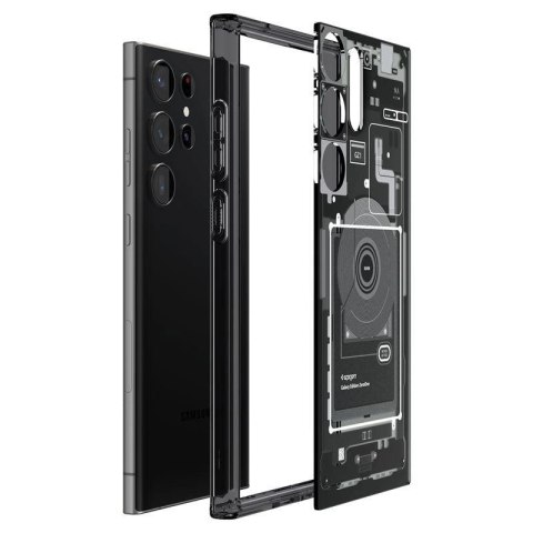 Etui Spigen Ultra Hybrid na Samsung Galaxy S23 Ultra - ciemnoszare (wzór Zero One) Etui Spigen Ultra Hybrid na Samsung Galaxy S23 Ultra - ciemnoszare (wzór Zero One)