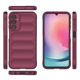 Magic Shield Case etui do Samsung Galaxy A24 4G elastyczny pancerny pokrowiec burgundowe