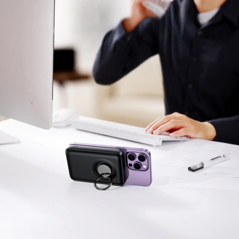 Powerbank bezprzewodowy 10000mAh Joyroom JR-W050 20W MagSafe z podstawką + kabel USB-C - biały Powerbank bezprzewodowy 10000mAh Joyroom JR-W050 20W MagSafe z podstawką + kabel USB-C - biały