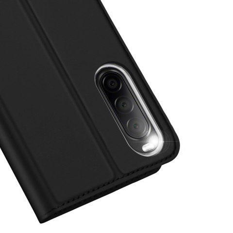 Dux Ducis Skin Pro etui do Sony Xperia 10 V pokrowiec z klapką portfel na kartę podstawka czarne