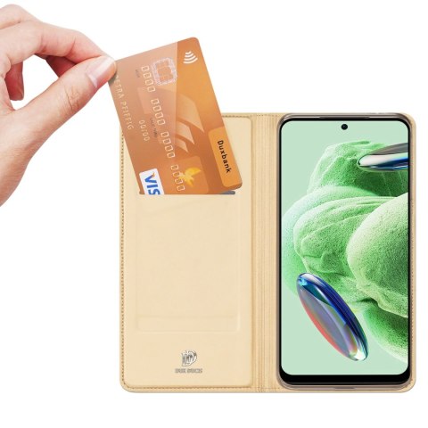 Dux Ducis Skin Pro etui do Xiaomi Redmi Note 12 5G / Poco X5 5G pokrowiec z klapką portfel na kartę podstawka złote Dux Ducis Skin Pro etui do Xiaomi Redmi Note 12 5G / Poco X5 5G pokrowiec z klapką portfel na kartę podstawka złote