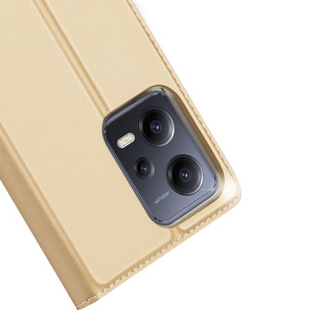 Dux Ducis Skin Pro etui do Xiaomi Redmi Note 12 Pro / Poco X5 Pro 5G pokrowiec z klapką portfel na kartę podstawka złote Dux Ducis Skin Pro etui do Xiaomi Redmi Note 12 Pro / Poco X5 Pro 5G pokrowiec z klapką portfel na kartę podstawka złote
