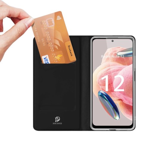 Dux Ducis Skin Pro etui do Xiaomi Redmi Note 12 pokrowiec z klapką portfel na kartę podstawka czarne Dux Ducis Skin Pro etui do Xiaomi Redmi Note 12 pokrowiec z klapką portfel na kartę podstawka czarne