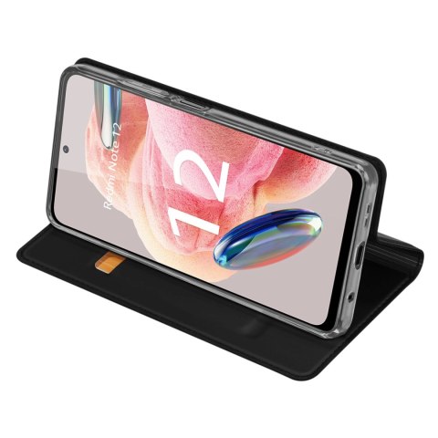 Dux Ducis Skin Pro etui do Xiaomi Redmi Note 12 pokrowiec z klapką portfel na kartę podstawka czarne Dux Ducis Skin Pro etui do Xiaomi Redmi Note 12 pokrowiec z klapką portfel na kartę podstawka czarne