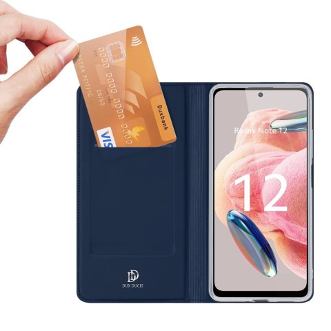 Dux Ducis Skin Pro etui do Xiaomi Redmi Note 12 pokrowiec z klapką portfel na kartę podstawka niebieskie Dux Ducis Skin Pro etui do Xiaomi Redmi Note 12 pokrowiec z klapką portfel na kartę podstawka niebieskie