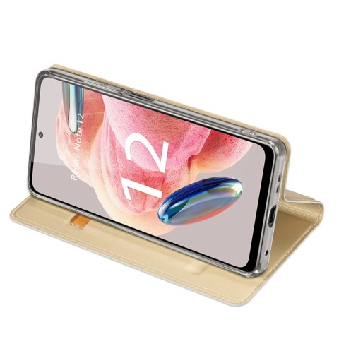 Dux Ducis Skin Pro etui do Xiaomi Redmi Note 12 pokrowiec z klapką portfel na kartę podstawka złote Dux Ducis Skin Pro etui do Xiaomi Redmi Note 12 pokrowiec z klapką portfel na kartę podstawka złote