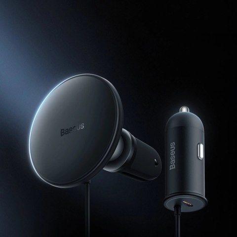 Ładowarka indukcyjna do samochodu MagSafe 15W USB 25W Baseus CW01 - czarna