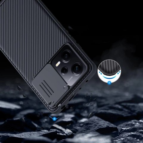 Nillkin CamShield Pro Case etui do Xiaomi Redmi Note 12 Pro / Poco X5 Pro 5G pokrowiec z osłoną na aparat czarne