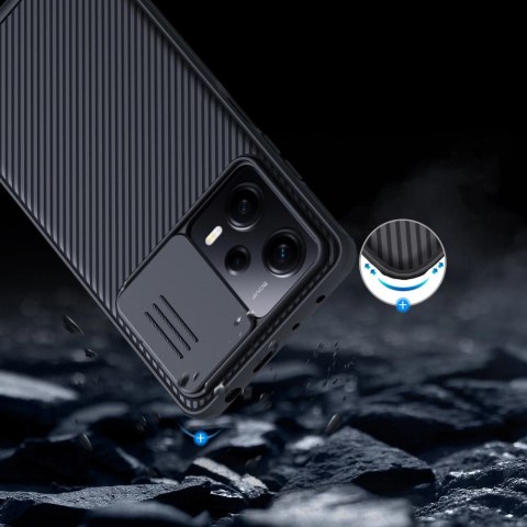 Nillkin CamShield Pro Case etui do Xiaomi Redmi Note 12 Pro / Poco X5 Pro 5G pokrowiec z osłoną na aparat czarne