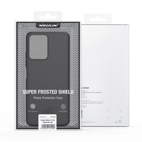 Nillkin Super Frosted Shield etui do Xiaomi Redmi Note 12 5G / Poco X5 5G pokrowiec na telefon czarne Nillkin Super Frosted Shield etui do Xiaomi Redmi Note 12 5G / Poco X5 5G pokrowiec na telefon czarne