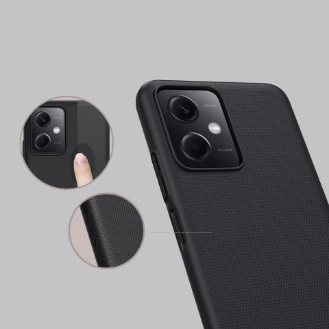 Nillkin Super Frosted Shield etui do Xiaomi Redmi Note 12 5G / Poco X5 5G pokrowiec na telefon czarne Nillkin Super Frosted Shield etui do Xiaomi Redmi Note 12 5G / Poco X5 5G pokrowiec na telefon czarne
