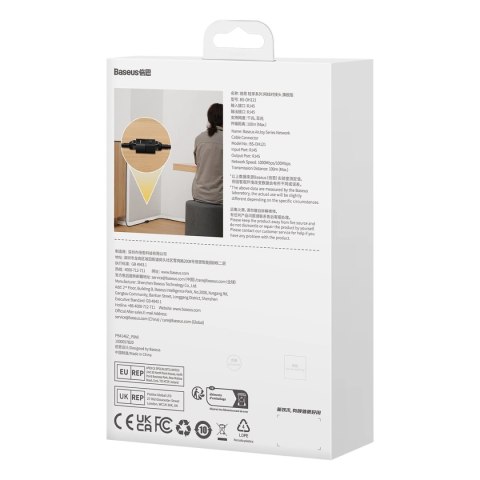 Złączka sieciowa łącznik kabli Ethernet RJ-45 Baseus AirJoy Series 10 szt. - czarna Złączka sieciowa łącznik kabli Ethernet RJ-45 Baseus AirJoy Series 10 szt. - czarna