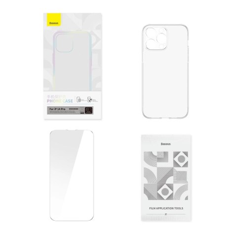 Baseus Corning Case etui do iPhone 14 Pro pancerny pokrowiec + szkło przezroczyste Baseus Corning Case etui do iPhone 14 Pro pancerny pokrowiec + szkło przezroczyste