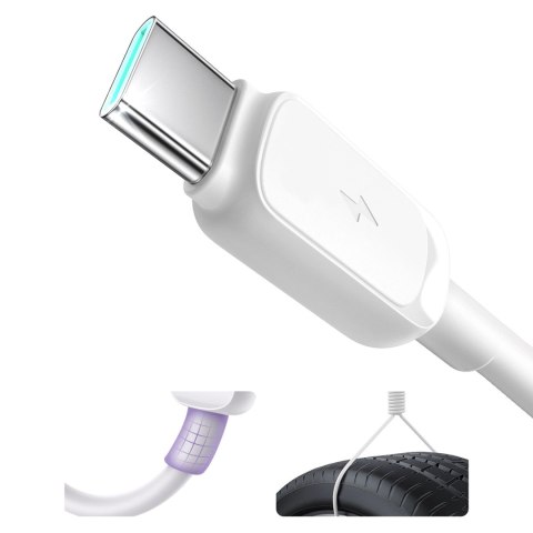 Kabel Joyroom Multi-Color Series A14 USB-A / USB-C 3A 1.2 m - biały Kabel Joyroom Multi-Color Series A14 USB-A / USB-C 3A 1.2 m - biały