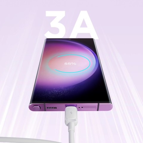 Kabel Joyroom Multi-Color Series A14 USB-A / USB-C 3A 1.2 m - biały Kabel Joyroom Multi-Color Series A14 USB-A / USB-C 3A 1.2 m - biały